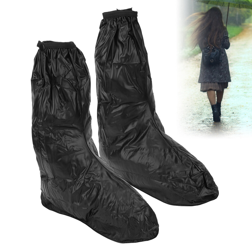 Waterproof Rain Shoe Cover Black 2XL Overshoes Slip-Resistant PVC