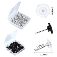 200PCS Push Pins Small Plastic Thumb Tacks Steel Point and Clear Plastic Pushpins Transparent Paper Push Pins