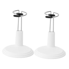 2Pcs Adjustable Doll Stand for Upright Figure Stability, Plastic Action Figure Holder, White