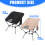 Ergonomic Outdoor Folding Chair Iron Construction-Black 4