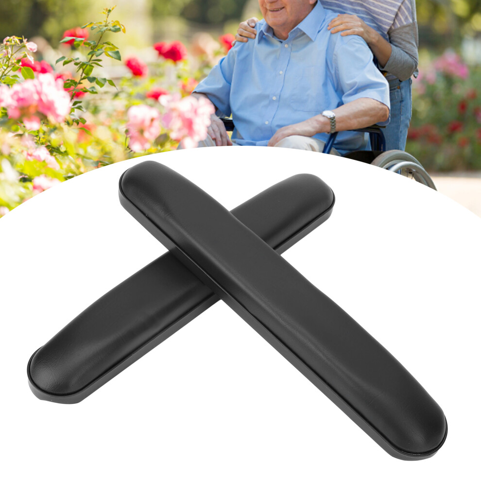 Waterproof Wheelchair Armrest Pads with Screws, Leather, 33.5cm