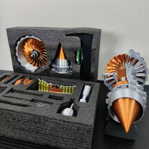 Jet Engine Model Kit with Transparent Motorized Turbofan, LED Light, Educational Assembly Gift 2