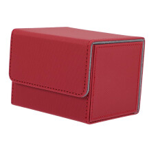 PU Leather Trading Card Storage Box with Secure Closure for Tabletop Games and Collectors