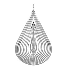 Windspiel, WassertropfenföRmig, Edelstahl, 3D-Dekoration mit FließEndem Lichteffekt, für Outdoor-Garten, HäNgende Dekoration, Geschenk