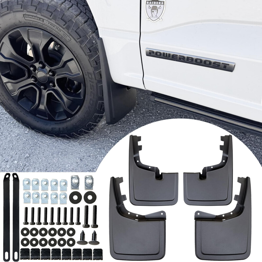 Mud Flaps 2021Â2024 NoâDrill Custom Fit Splash Guards Front And Rear AllâWeather Protection For Ford F150 9092120188059
