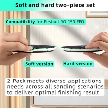 Soft Sanding Pad + Hard Sanding Pad for  RO 150 FEQ Sander, 6 Inch Back- Sanding Discs (2-Pack)