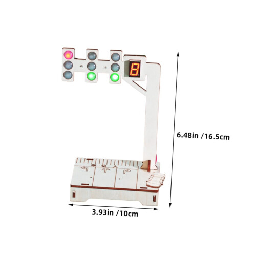STEM Traffic Light Kit with Realistic Simulation, DIY Wooden Educational Model for Kids Coding 1