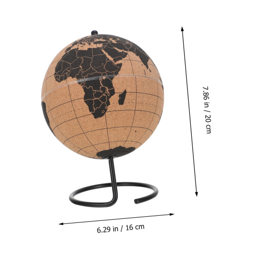 Cork Globe with Solid Stand Decorative Desktop World Globe for Office and Home Travel Planning 1