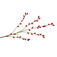 Silberner Weidenzweig, 6 Zinken mit biegbarem Stiel,-Rot