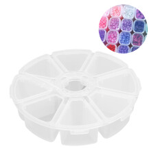 Boîte de rangement plastique ronde 8 compartiments - Clarté et organisation