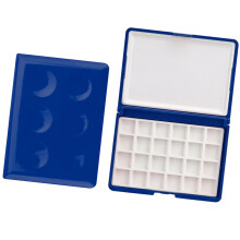 Tragbare 24-Well-Aquarellfarbenhalterschale aus-Blau 1
