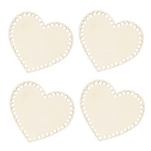 Heart Shaped Wooden Bag Base for Crochet and Knitting DIY Handbag Making Yarn Storage 4Pcs