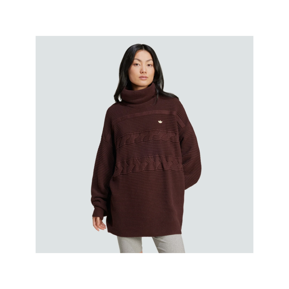 Adidas (S) Originals Premium Oversized Knit Turtleneck Sweater