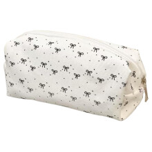 Large Capacity Pencil Case with Zipper, Cute Bow Cosmetic Bag, Aesthetic Stationery Organizer for School and Travel