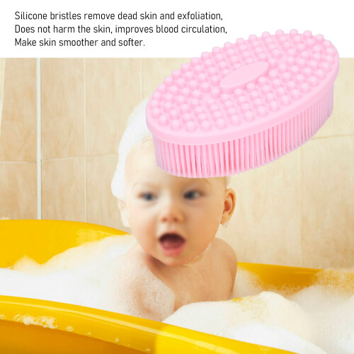 Komfortable Baby-Shampoobürste, Silikon, rosa 1