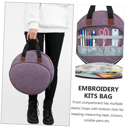 Embroidery Tool Bag with Multiple Large Pockets, Durable Organizer for Beginners and Experts 1