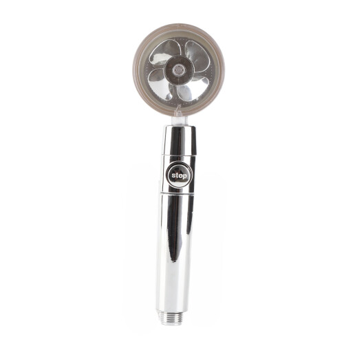 ABS Fan Turbocharged Rotatable Shower Head Silver 2cm G1/2 1