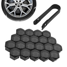 20PCS 21mm Black Lug Nut Covers Hexagonal Wheel Nut Caps with Removal Tool for Cars