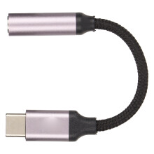 Type C to 3.5mm Audio Adapter, Support Music & Calls, 12cm Dark Gray
