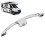 RV Camper Lock Handle Arc Shape Push Button Pull Latch Glossy Silver 4