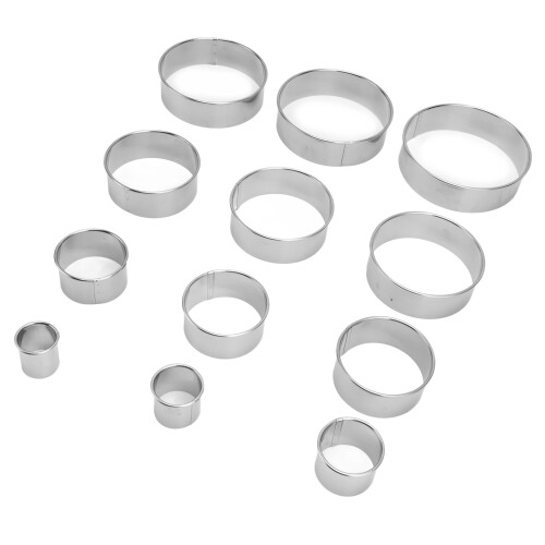 Keksformen Set 12 Stück Edelstahl Rund