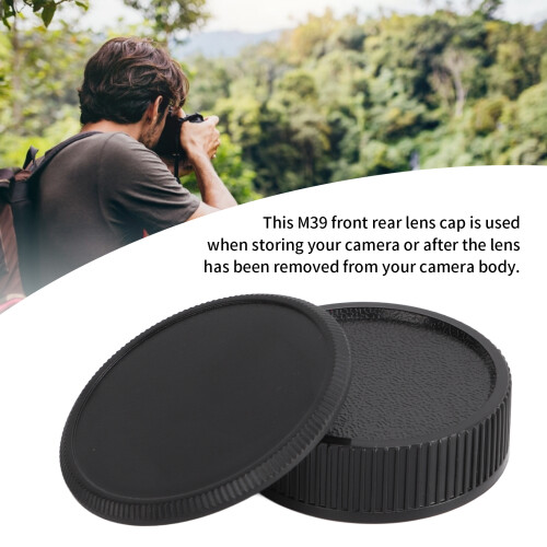 M39 Lens Cap 2pcs Front Rear Plastic Dust Scratch Proof Small Lightweight 2
