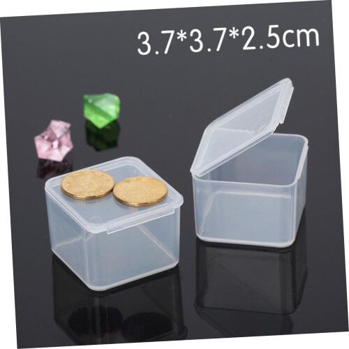 50pcs Mini Clear Plastic Storage Box Transparent Organizer for Small Items Tools and Crafts 1