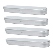4 Pack Square Metal Pen Box with Protective Sponge Interior for Office and School Storage