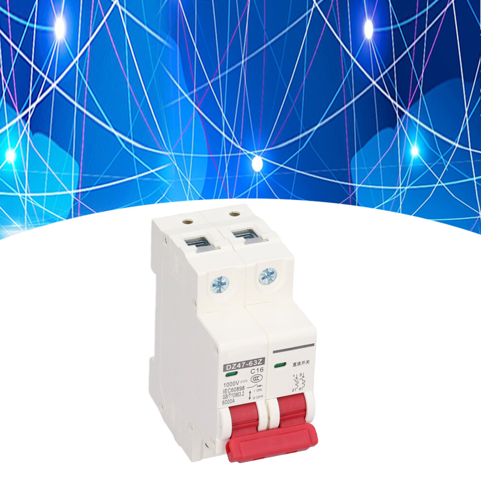 16A 2P Low Voltage Circuit Breaker 1000V Dc 6000A Capacity On Din Rail 8441390583513