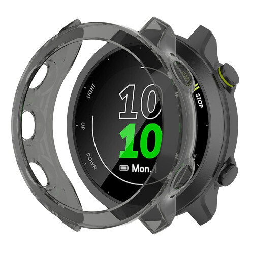 TPU Protective Cover Slim Scratch‑Resistant Transparent Black Shell Case for Garmin Forerunner 55