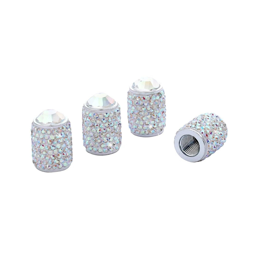 4Pcs Long Style Diamond Bling Car Tire Valve Caps Dustproof Rhinestone Wheel Stem Covers 9092120712971