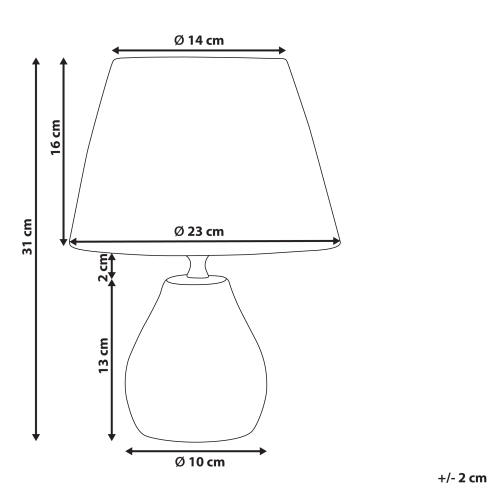 Beliani Set of 2 Table Lamps ARWADITO Ceramic Off-White 2