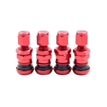 4Pcs Red Aluminum Tire Valve Stem Caps Set for Car Motorcycle Truck, Metal Bolt Style Dust Covers