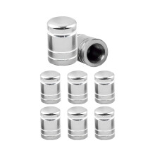 Tire Valve Stem Caps Aluminum Alloy Dustproof Universal Fit for Schrader Set of 8 Silver for Car SUV Truck