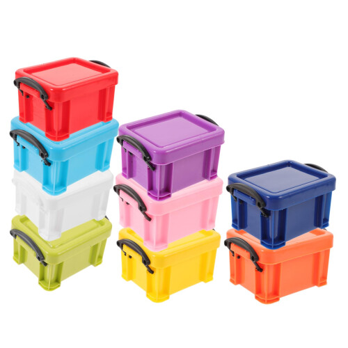 9pcs Mini Locking Storage Containers with SnapClose Lids, Clear Plastic Boxes for Crafts and Beads