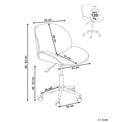 Beliani Desk Chair MENESHA Boucle White 2