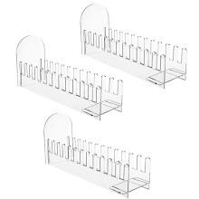 3 Pcs 12 Tier Acrylic Greeting Card Display Stand Clear Card Display Stand Easy to Assemble Postcard Sticker Card Holder