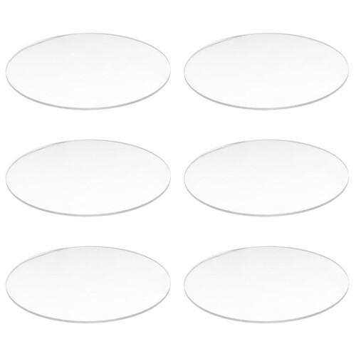 6X Transparent 3mm Thick Mirror Acrylic Round Disc Diámetro:60mm