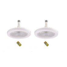 2X Ceiling Fan with Remote Control and Light 30W LED Lamp Fan  Silent Ceiling Fan E27 Converter Base White