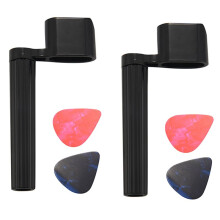 2 Stücke String Hocker + 4 Picks Premium Kurbel Fuer Gitarrensaite eine Westerngitarre, Konzertgitarre, E-Gitarre oder Akustikgitarre Schwarz mit