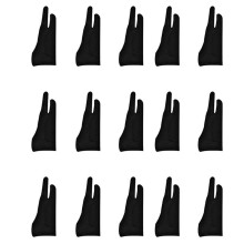 15 Pack Artist Gloves for Tablet Digital Drawing Glove Two Fingers Thicken Rejection Glove for Pad (M)