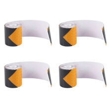 4pcs 2 Inch X10Ft 3 Meters Night Reflective Safety Warning Tape Strip Sticker Black Yellow