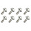 8X Long 1/4 inch D- Screw Stainless Steel for Camera Tripod Quick Release Plate Silver 1