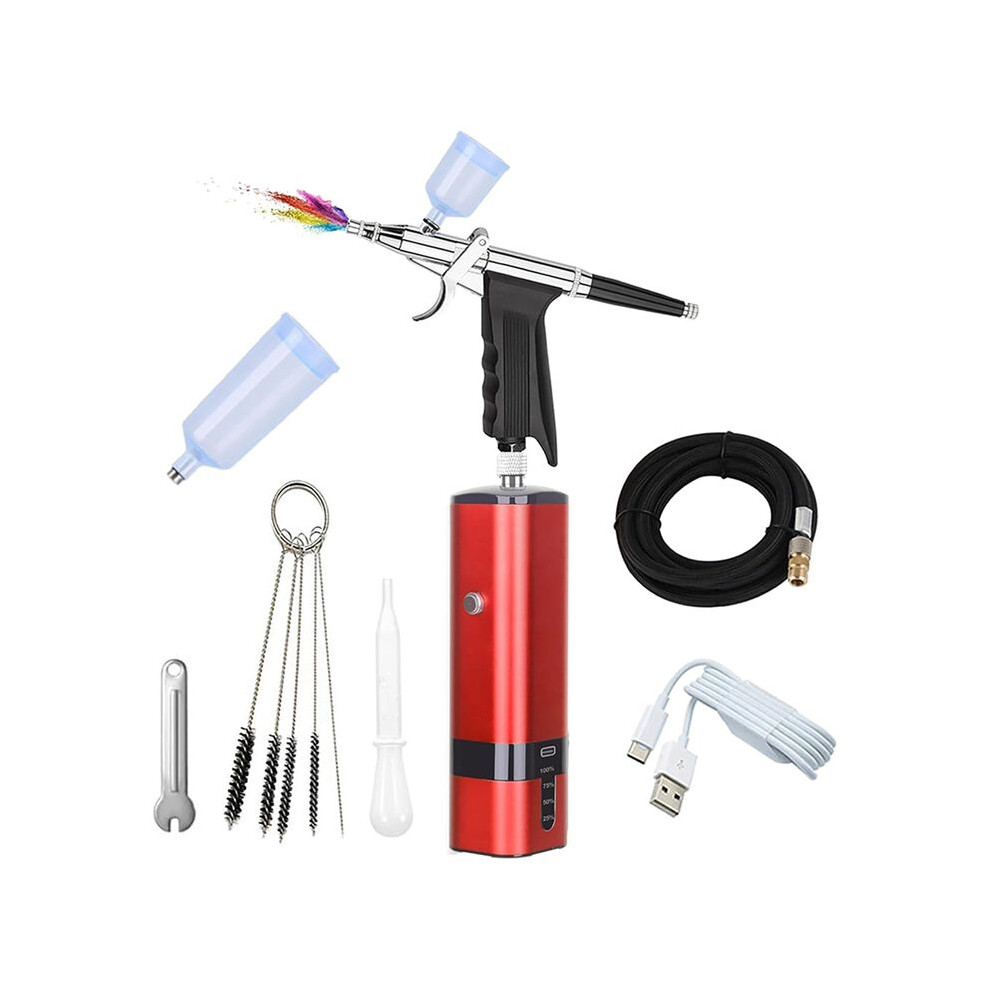 Cordless Airbrush Set with Compressor, Trigger Type High Pressure Air Brush for Painting, Nail Art, Cake, Hairdresser
