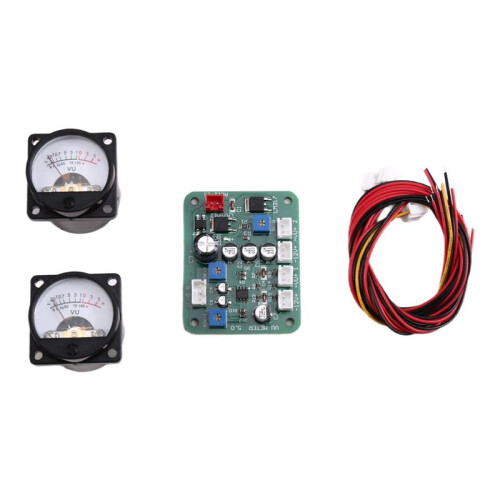 35mm VU Meter Stereo Audio Amplifier Level Indicator Audio Meter Backlight Adjustable with Driver Board for AMP 1