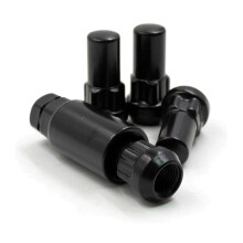 14x2 Wheel Lock Nuts Set with Key Black Bulge Acorn 1.9 Inch for Ford Lincoln Aston Martin