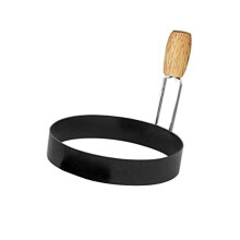 per Uova con Manico nel Legno, per Friggere le Uova, Stampo Rotondo per Muffin - Piastra per la Cottura Della Colazione