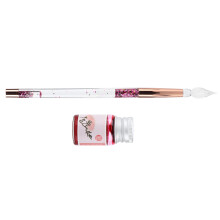 Elegant Pink Glass Dip Pen Set for Calligraphy & Decor