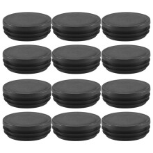 Blanking Uiteinde Ronde Buis Inzetstukken Kapafdekking 50 mm Dia. Zwart 12 Stuks