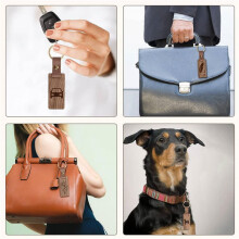 50 Pieces Leather Wood Keychain Blank, Wooden Keychain Blanks with Leather Strap, Unfinished Wooden Keychains